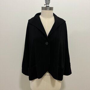 Blanque Black Single Button Swing Coat